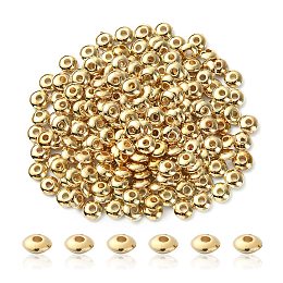 Honeyhandy CCB Plastic Spacer Beads, Abacus, Golden, 5x2mm, Hole: 1.4mm