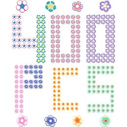 SUNNYCLUE 1 Box 400Pcs 8 Styles Flower Clay Slices Nail Art Polymer Colorful Flowers Cabochons Flatback Handmade Beads for DIY Jewelry Making Scrapbooking Decoration Crafts Supplies