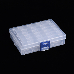 Honeyhandy Polypropylene(PP) Beads Organizer Storage Case, 24PCS Polystyrene Removable Individual Box with Snap Shut Lids, Clear, 2.7x1.35x2.8cm, 24pcs Individual Box/packing box