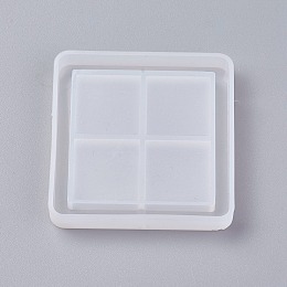 Honeyhandy Shaker Mold, DIY Quicksand Jewelry Silicone Molds, Resin Casting Molds, For UV Resin, Epoxy Resin Jewelry Making, Square, White, 52x52x8mm, Inner Size: 19x19mm