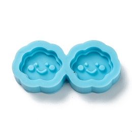 Honeyhandy DIY Pendant Silicone Molds, for Earring Makings, Resin Casting Molds, For UV Resin, Epoxy Resin Jewelry Making, Cloud with Smiling Face, Deep Sky Blue, 14.5x31x5mm, Inner Diameter: 10X13mm