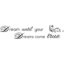 ARRICRAFT 1 Sheet Dreams Come True Quotes Wall Stickers Vinyl Wall Decor Stickers DIY Saying Wall Art Decal Sticker Home Decoration for Living Room, Bedroom, Bathroom, Black(7x27.95)