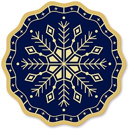 CRASPIRE Gold Foil Certificate Seals Snowflake 2" Round Self Adhesive Embossed Stickers 100pcs for Invitations, Certification, Graduation, Notary Seals, Corporate Seals, Monogram Emboss