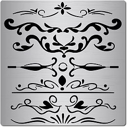 GORGECRAFT 6.3 Inch Metal Flowers and Vines Stencil Templates Stainless Steel Leaf Blossom Vine Stencils Reusable Drawing Journal Stencil for Painting on Wood Wall Canvas, Pyrography and Engraving