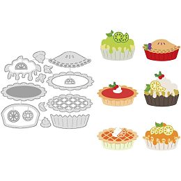 BENECREAT Pie Cake Beach Cutting Dies, 5x4inch Bread Cake Pie Cut Stencils Decorative Embossing Stencils for Scrapbooking, Photo Album, Card Making, 0.8mm Thick