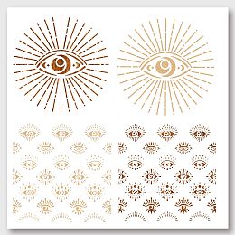 NBEADS 2 Pcs Evil Eye Painting Stencils Templates, 11.8×11.8 Inch Reusable DIY Art and Craft Stencils for Painting on Wood, Fabric, Paper, Walls, Canvas, Floor, Tile