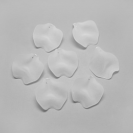 Honeyhandy Transparent Acrylic Pendants, Frosted, Petal, Clear, 15.5x15x1mm, Hole: 1.5mm, about 2000pcs/500g