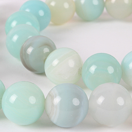 Honeyhandy Natural Gemstone Agate Round Bead Strands, Dyed, Sky Blue, 10mm, Hole: 1mm, about 38pcs/strand, 14.96 inch