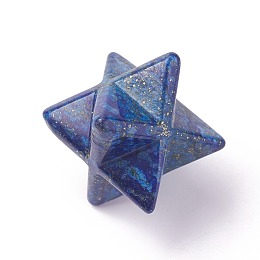 Honeyhandy Natural Lapis Lazuli Beads, No Hole/Undrilled, Merkaba Star, 28x23.5x17.5mm