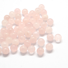 Honeyhandy Round Natural Rose Quartz Beads, Gemstone Sphere, No Hole/Undrilled, 10~11mm