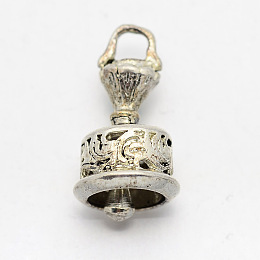 Honeyhandy Tibetan Brass Pendants, Dorje Vajra with Bell for Buddha Jewelry, Antique Silver, 19x10mm, Hole: 3mm