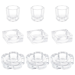 SUPERFINDINGS 9Pcs 3 Style Crystal Tealight Candle Holders Square Tealight Candle Holders Dinner Table Decor Clear Glass Table Centerpiece for Ceremony Home Decoration