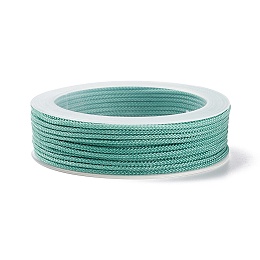 Honeyhandy Braided Nylon Threads, Dyed, Knotting Cord, for Chinese Knotting, Crafts and Jewelry Making, Turquoise, 1mm, about 21.87 yards(20m)/roll