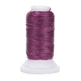 Honeyhandy Flat Waxed Polyester Cord, for Leather Sewing Stitching, Purple, 0.8mm, about 54.68 yards(50m)/roll