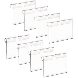 PandaHall Elite 100pcs Plastic Label Holders Sign Display Holder Label Store Sign Holders for Retail Price Ticket Tagging Merchandise Shopping Mall Store Shop Wire Shelf Home(6cm x 4cm)