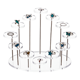 Arricraft 3-Layer Clear Round Riser Stands, Adjustable Display Risers Set Rotating Jewelry Display Stands for Rings Earrings Cupcake Jewelry Display