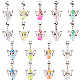 SUNNYCLUE 1 Box 36Pcs Stitch Markers Crochet Stitch Marker Charms Bead Angel Charms Party Favor Fairy Charm Clip On Lobster Clasp Charm Locking Knitting Markers for Weaving Sewing Knit Quilting Craft