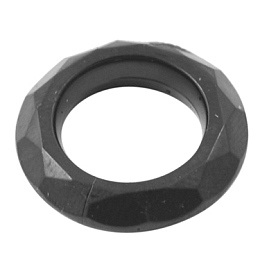 Honeyhandy Acrylic Beads, Faceted, Donut, Black, about 19.5mm in diameter, 4.5mm thick, hole: 12mm, about 740pcs/500g