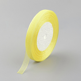 Honeyhandy Organza Ribbon, Yellow, 3/8 inch(10mm), 50yards/roll(45.72m/roll), 10rolls/group, 500yards/group(457.2m/group)