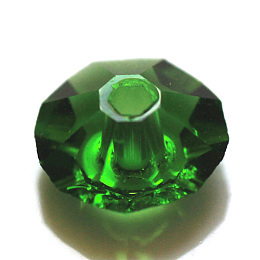 Honeyhandy Imitation Austrian Crystal Beads, Grade AAA, Faceted, Flat Round, Green, 8x4mm, Hole: 0.9~1mm