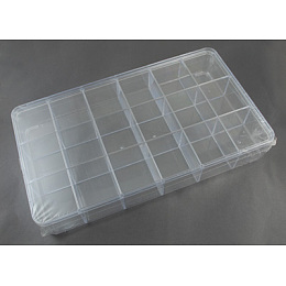 Honeyhandy Plastic Bead Containers, Box, Clear, Size: about 290mm long, 165mm wide, 47mm thick