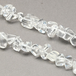 Honeyhandy Natural Quartz Crystal Stone Bead Strands, Chip, 8~18x6~12x3~7mm, Hole: 1mm, about 160pcs/strands, 34.6 inch