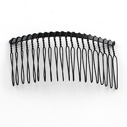 Honeyhandy Hair Accessories Iron Hair Combs Findings, Black, 38x73mm