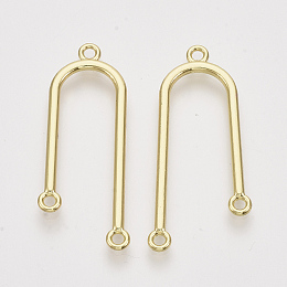 Honeyhandy Alloy Chandelier Component Links, 3 Loop Connectors, U Shape, Light Gold, 41x16x2mm, Hole: 1.8mm