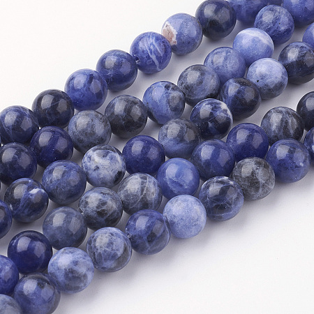 ARRICRAFT Natural Sodalite Bead Strands, Round, Grade A, 8~8.5mm, Hole: 1mm, about 45~47pcs/strand, 14.9 inches(38cm)
