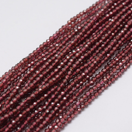 Arricraft Natural Garnet Beads Strands, Round, Faceted, 2mm, Hole: 0.5mm, about 197pcs/strand, 15.7 inches(40cm)