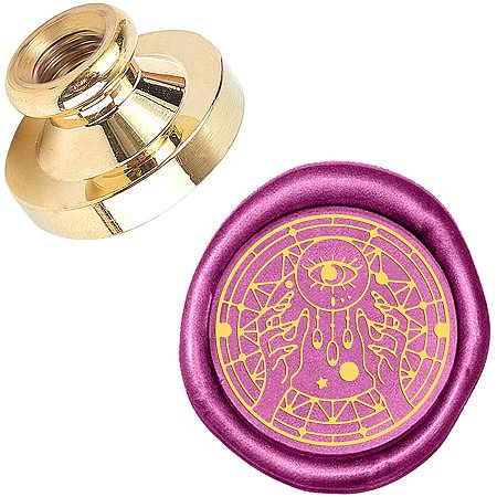 Pandahall Elite Wax Seal Stamp, 25mm Eyes and Hands Retro Brass Head Sealing Stamps, Removable Sealing Stamp for Wedding Envelopes Letter Card Invitations Bottle Decoration