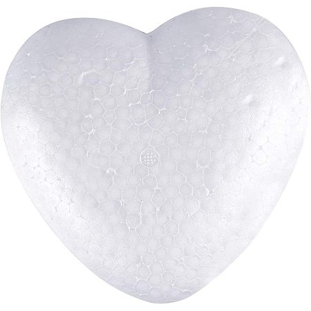 Arricraft 40 Pcs Solid Heart Foam Wreath, Polystyrene Foam Modelling DIY Supplies for Craft Projects Wedding Party Decorations, White