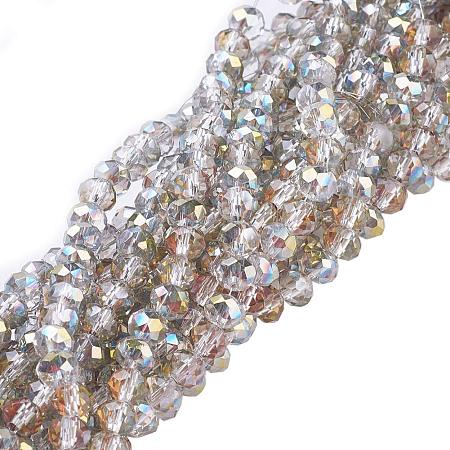 NBEADS 10 Strands of Grey Electroplate Faceted Rondelle Glass Beads 3mm for Jewelry Making DIY Crafts