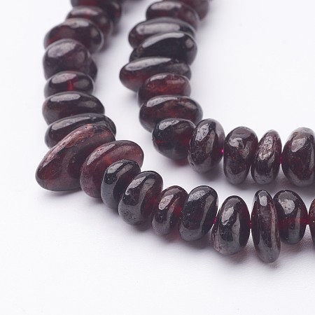 Honeyhandy Natural Garnet Beads Strands, Chips, 6~12x5~8mm, Hole: 1mm, about 16 inch