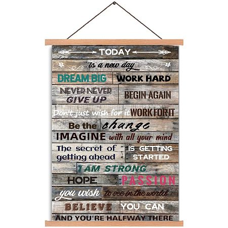 Arricraft Poster Hanger Inspirational Quotes Magnetic Wooden Poster Hangers Poster with Hanger Canvas Wall Art for Walls Pictures Prints Maps Scrolls and Canvas Artwork Coffee 17.3x11in