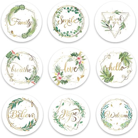 GLOBLELAND 9Pcs Flower Wreath Pinback Buttons Love Thank You Believe Brooch Pins Picnic Camping Button Badges for Adults Kids Men or Women, 2.3Inch, Mixed Color, Matte Surface