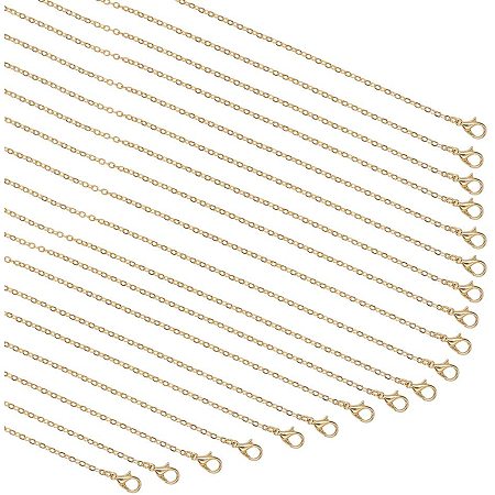 Arricraft 20 Strands Golden Cable Chain Necklace Twisted Link Chain Necklace Bulk for Pendant Necklace Jewelry Making, 23.6