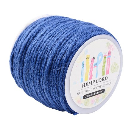 ARRICRAFT 1 Roll(100m, about 100 Yards) RoyalBlue Colored Jute twine Jute String for Jewelry Making Craft Project, 2mm