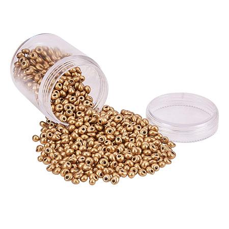 ARRICRAFT 1 Box 5/0 Irregular Round Glass Seed Beads Opaque Pony Bead for Jewelry DIY Making 4-5mm Goldenrod