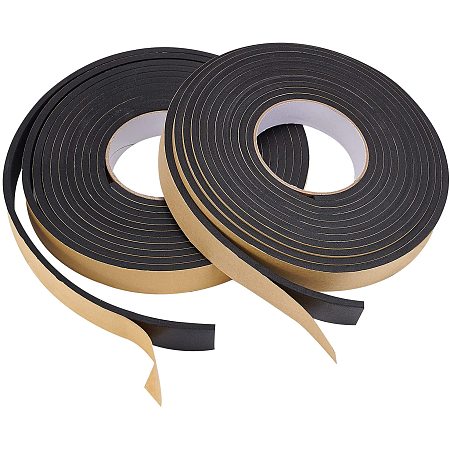 SUPERFINDINGS 2 Rolls Total 32.8 Feet Single-Sided Adhesive EVA Seal Foam Strip 0.98Inch Width Foam Insulation Tape with Strong Adhesive High Density Foam Insulation Tape for Windows Insulation