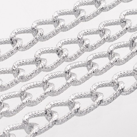 ARRICRAFT Aluminium Twisted Chains Curb Chains, Unwelded, Oval, Silver, 13x8.5x2.5mm