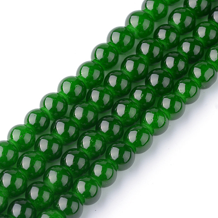 Arricraft Imitation Jade Glass Beads Strands, Spray Painted, Round, Green, 10mm, Hole: 1.3~1.6mm, about 80pcs/strand, 31.4 inches