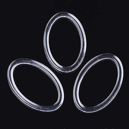 Honeyhandy Transparent Linking Rings, Oval, Clear, 56.5x36x3.5mm, Inner Diameter: 47x27mm