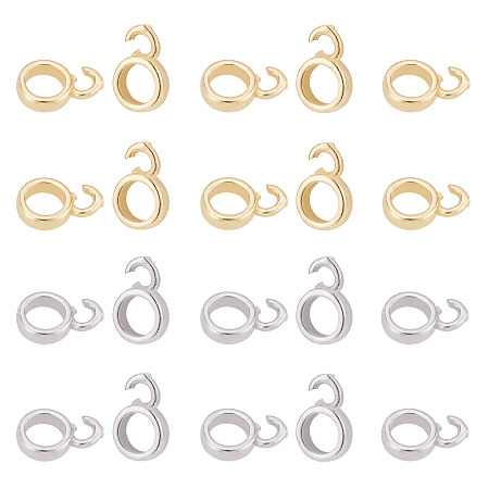Arricraft 20 Pcs 2 Colors Connector Bail Beads, Brass Hanger Links Bail Beads Hanger Dangle Spacer Bead with Loop for Bracelet Jewelry Making Supplies Necklace DIY Crafts Decoration