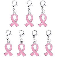 PH PandaHall 30pcs Pink Ribbon Angel Breast Cancer Awareness Lobster Clip Dangle Charm for Bracelet Fashion Jewelry for Women Man