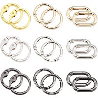 CHGCRAFT 18Pcs Spring O Rings Alloy Trigger Round Snap Buckle 3 Colors Hook Clip DIY Accessories Spring Keyring Buckle for Keychains Bag Purse