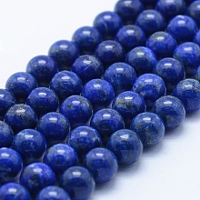 Arricraft Natural Lapis Lazuli Beads Strands, Grade AB, Round, 8mm, Hole: 1mm, about 49pcs/strand, 15.5 inches(39.5cm)