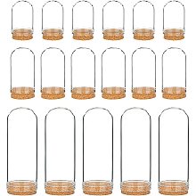 BENECREAT 24 Pack Glass Jars Bottles 3 Mixed Size Dome Cloche Cover Decoration Bottles with Cork Stoppers for Party Favors, Arts and Small Projects