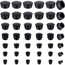 BENECREAT 380Pcs Plastic Hole Plugs, 7 Sizes Black Cabinet Hole Plugs Door Screw Cover Plugs for Cabinet Cupboard Shelves, 1/4Inch, 3/4Inch, 3/8Inch, 5/8Inch, 1/5Inch, 5/16Inch, 1/2 Inch