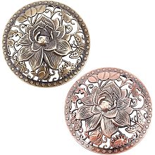 GORGECRAFT 2PCS Candle Cover Topper Lotus Scented Candles Cover Flowers lid Jar Candles Gold Red Alloy Candle Toppers Jar Shade Sleeves Accessories to Burn Evenly for Jar Candles Melt Space